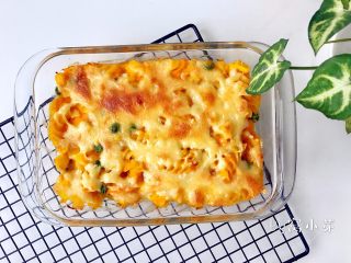 7、宝宝辅食：南瓜田园焗意面,口感清甜，入口香味浓郁