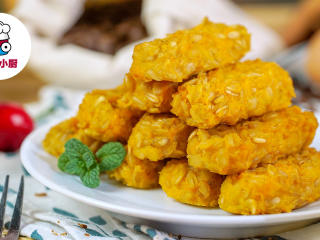 6、低卡红薯燕麦饼,烤制30分钟即可