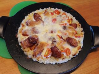 17、香甜米飯+米披萨,香肠西红柿口味