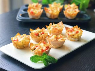 21、馄饨皮蛋奶挞,脱模也很轻松！外脆里嫩，口感特别丰富