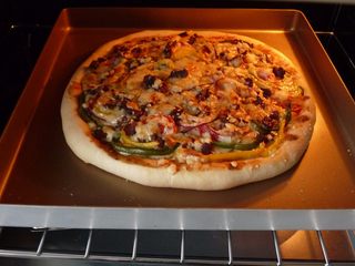 11、不用装就很嫩~黑椒羊肉披萨,烤20分钟左右