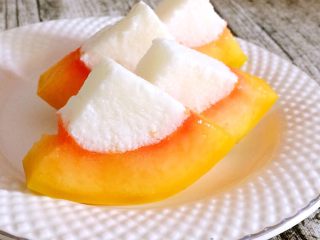 9、木瓜椰奶冻,切成你喜欢的造型