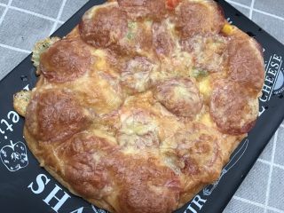 17、快手早餐之手抓饼披萨,出炉啦,满满都是芝士香????