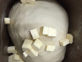 4、简易田园披萨,然后加入软化的黄油重新再和一次面。