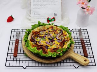 14、培根青豆披萨,成品一