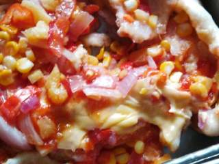 5、菠萝披萨,电饭锅保温就可以端出披萨