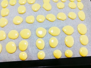 8、蛋黄饼干,挤出大小均匀的饼干(我的操作有点不熟练）