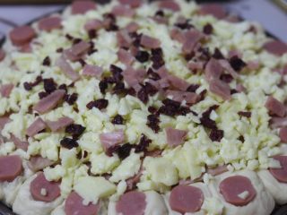 15、土豆培根披萨,可以些火腿碎末,干果碎,都是极好的,「青椒洋葱也是不错的,但我们家小朋友不爱吃」