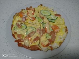 14、家常版披萨,平均分成4份。