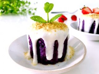 10、麦胚酸奶淋紫薯，对挑食人是赤裸裸的诱惑,装饰。