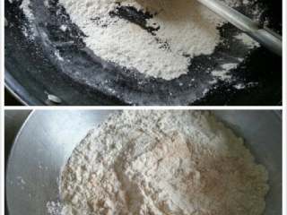 5、冰皮绿豆仁月,炒好的糯粉备用。