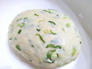 13、香葱苏打饼干,面团和好，盖上保鲜膜，醒发30分钟。