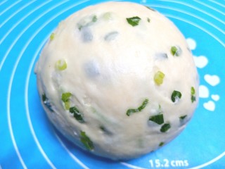 14、香葱苏打饼干,醒发好的面粉揉出气泡