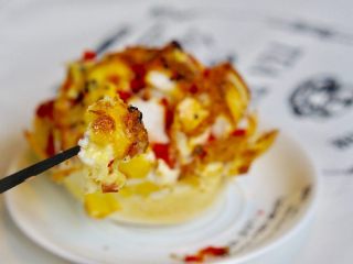 10、空气炸锅版芝士烤馒头,我建议用刀叉吃