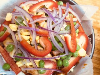 15、小披萨,铺洋葱红椒