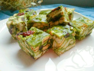 16、抹茶雪花酥,好吃简单又美味。