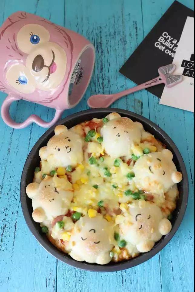 当笨笨的小熊成为披萨的元素别说是宝宝了妈妈都被可爱到了