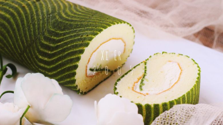 波浪抹茶蛋糕卷