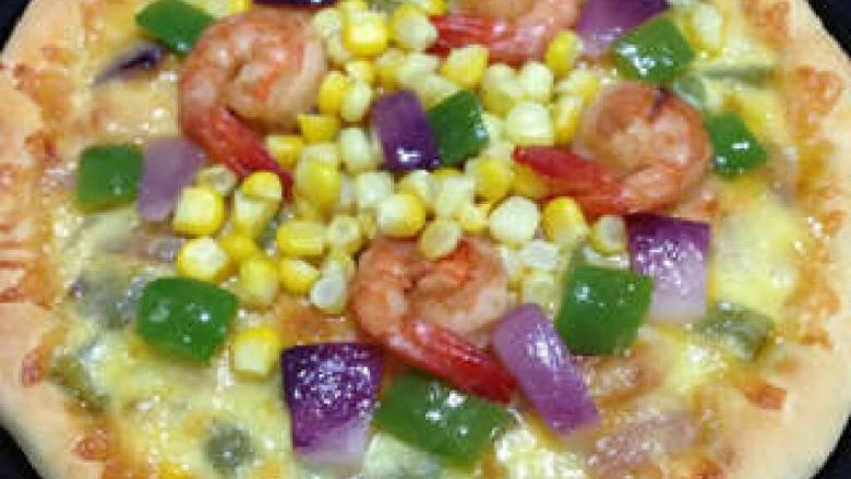 虾球玉米披萨