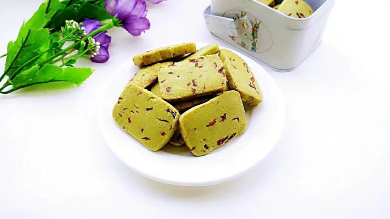 甜味抹茶蔓越莓饼干