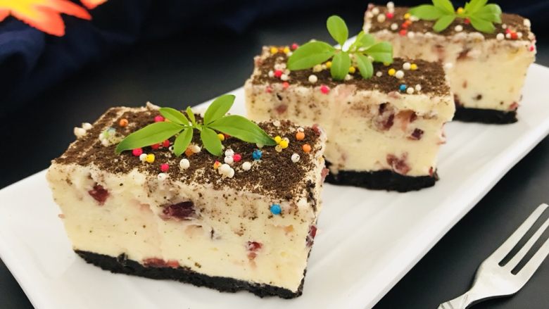 奥利奥蔓越莓奶酪蛋糕免烤箱