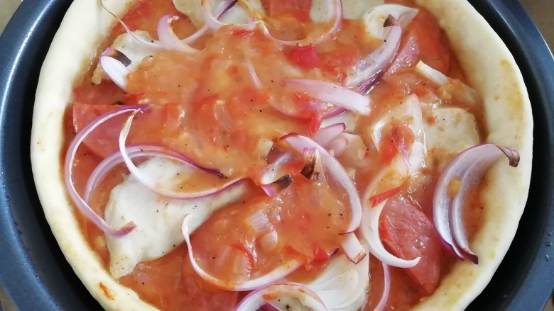 蜜汁鸡胸火腿烤披萨