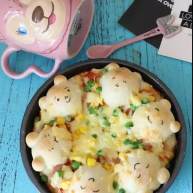 当笨笨的小熊成为披萨的元素别说是宝宝了妈妈都被可爱到了