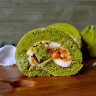 低脂沙拉抹茶肉松蛋糕卷