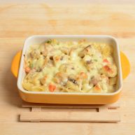 蘑菇鸡肉焗意面