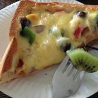 懒人早餐吐司培根披萨