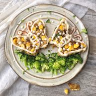 蝶形蔬菜蛋炒饭