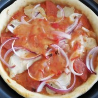 蜜汁鸡胸火腿烤披萨