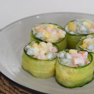 好吃又好看的黄瓜色拉卷一学就会还不快来试试