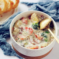 浓郁味香的培根奶油炖菜