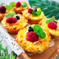 创意料理の马苏里拉奶酪芝士馒丁水果挞