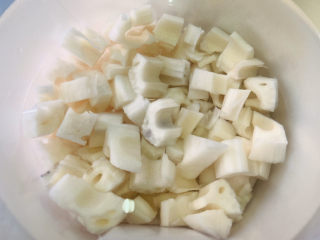 4、糖醋藕丁,泡清水里，防氧化；