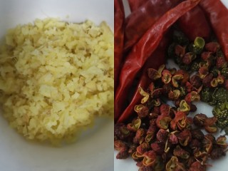 5、鲜蔬麻辣香锅,准备姜末，和各种调料