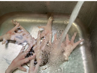3、香辣卤鸡爪,鸡爪冲洗干净