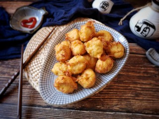 19、酥炸鱼翅南瓜丸子,成品。