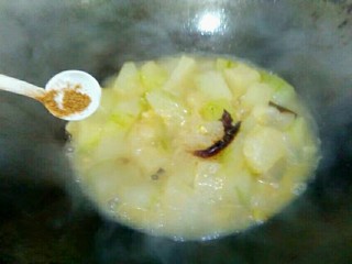 16、厨房挑战＋素菜＋素烧冬瓜,少许五香粉