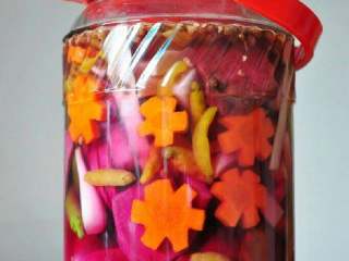 4、跳水泡菜,第两天的颜色变了点