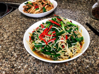 13、韭菜炒豆芽➕万条垂下绿丝绦,成品