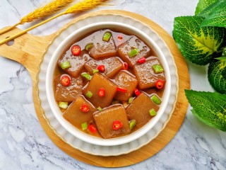 14、红烧魔芋豆腐,成品。