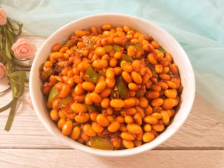 27、辣酱黄豆,鲜香美味，酱香辣爽，很好吃。成品图