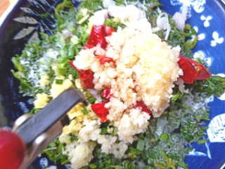 11、#爽口凉菜#凉拌野菜水芹菜,放蒜末，盐，味精，醋，香油，