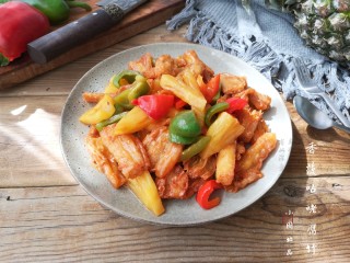 14、香菠咕咾腐竹,成品。