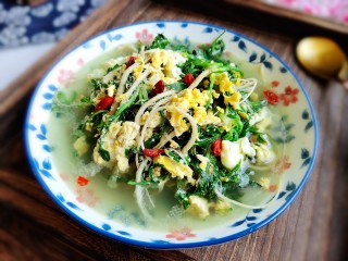 11、荠菜鸡蛋汤,香喷喷的荠菜鸡蛋汤就做完啦。