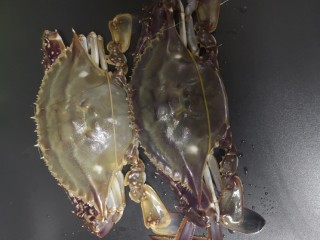 10、葱油蒸蟹,准备2只梭子蟹