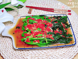 15、蚝油芥兰,一盘营养丰富的耗油芥兰就上桌了!