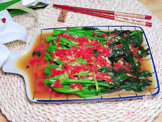 16、蚝油芥兰,红绿搭配,很有食欲哦!